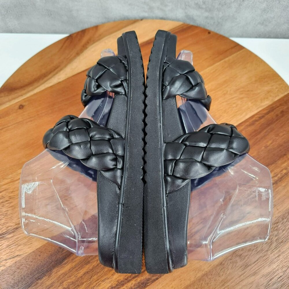 BP Urma Slide Sandals Black Cushy Braided Double Straps Grippy Soles Nordstrom - Picture 10 of 14